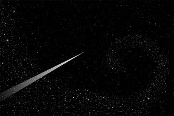 Wall Mural - shooting star in black sky