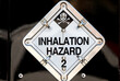 © F Armstrong Photo - A diamond shaped sign stating Inhalation Hazard with a skull and crossbones