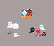 © CuteStories - Pixel art set of kittens in different poses.