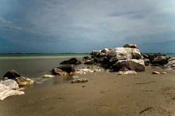 Seascape with rocks and calm sea