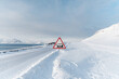 © Chris Zielecki/Stocksy - Polar bear warning sign near snowy road