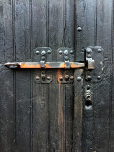Lock On Old Black Door