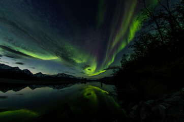 Aurora over Knik River, Alaska.