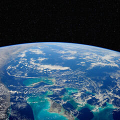 Wall Mural - the bahamas from space. elements of this image furnished by nasa.