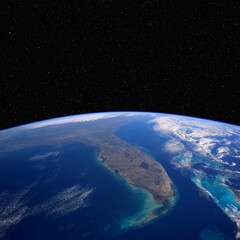 Wall Mural - floride from space. elements of this image furnished by nasa.