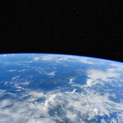blue earth under the starry night sky. elements of this image furnished by nasa.