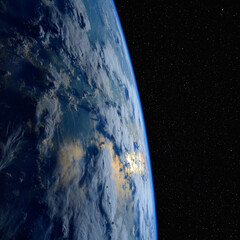 Wall Mural - sunlight reflects off the ocean. elements of this image furnished by nasa.