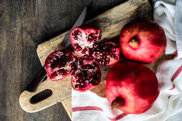 Wall Mural - Organic pomegranate fruits