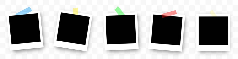 Wall Mural - photo frame collection. polaroid photo frame set.photo frames with realistic drop shadow vector effe