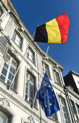 Poster - Belgique belge drapeau Mons Europe europeen