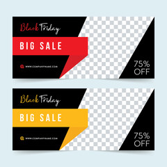 Wall Mural - Sale banner template. Black Friday Sale label. Vector ad illustration. Promotional marketing discount event. Design element for sale banners, posters, cards