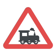 
Railway Level Crossing Without Gate Sign 
