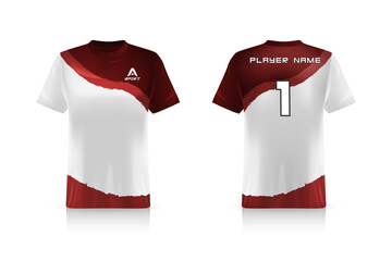 Specification Soccer Sport mockup , Esports Gaming T Shirt Jersey template. mock up uniform . Vector Illustration design