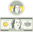© Jokuna - [Vector] American money parody sticker,banner design templates (dollar)