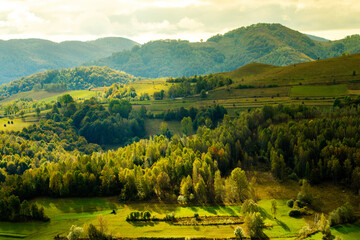 Wall Mural - Colorful shot of the Ponor Valley, Alba, Apuseni Mountains, Carpathians