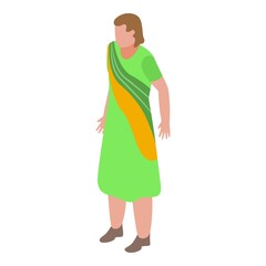 Indian woman traditional clothes icon. Isometric of indian woman traditional clothes vector icon for web design isolated on white background