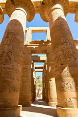 Wall Mural - Karnak Hypostyle hall columns in the Great Temple of Amun in Karnak, Egypt.