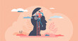 © VectorMine - Psychology as open mind therapy to solve emotional mess tiny person concept
