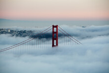SAN FRANCISCO, UNITED STATES - Jan 06, 2013: San Francisco Golden Gate Bridge In Fog