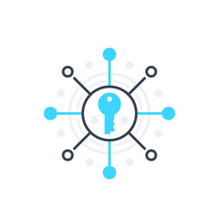 Sticker - Encryption and network security, vector icon