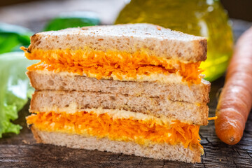 Poster - toast with grated carrot and spread