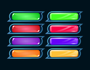 Wall Mural - set of game ui fantasy diamond and jelly colorfull button for gui asset elements vector illustration