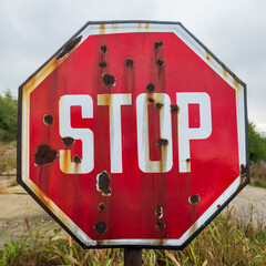 Rusty road sign 