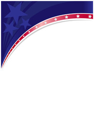 Wall Mural - American abstract flag corner border poster with an empty space for text.	
