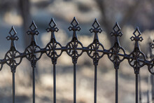Spade Design Gothic Black Iron Metal Fence Arch