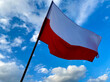 Polska biało czerwona flaga 