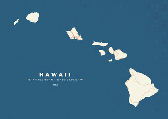 Wall Mural - Hawaii Map Poster and Flyer