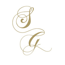 Gold Monogram Script Letters S And G
