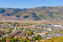 Steamboat Springs - Autumn Aerial View Of Northern Colorado Town Of Steamboat Springs, Routt County, In Autumn