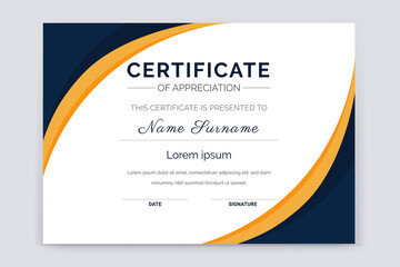 Wall Mural - Modern and professional certificate of appreciation award template.