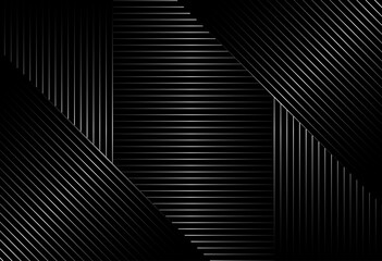 abstract black background with diagonal lines, Gradient vector retro line pattern design. Monochrome graphic.