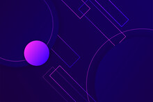 Hipster Landing Page Design. 3d In Dark Violet Neon Colors Wallpaper. Line Ball Primitive Figure Diagonal Liquid Design. Music Illusion Violet Abstract Fractal. Plastic Isometric Geometry