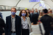 © yurolaitsalbert - couple in protective masks among the passengers in the subway crossing.