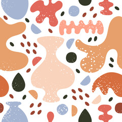 Wall Mural - abstract doodle background. seamless contemporary abstract shapes pattern with dynamic composition v
