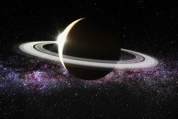 Wall Mural - the planet saturn (3d rendering,this image elements furnished by nasa)
