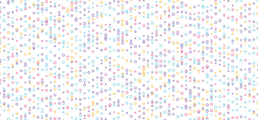 Wall Mural - abstract colorful many circles border pattern on white background