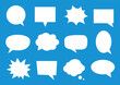 © Ddd - Vector set of stickers of speech bubbles. Blank empty white speech bubbles