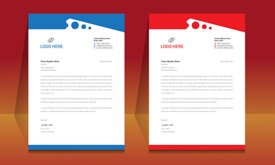 Wall Mural - modern creative & clean business style letterhead of your corporate project design. ready to print w
