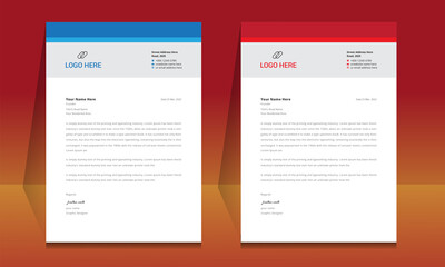 Wall Mural - modern creative & clean business style letterhead of your corporate project design. ready to print w