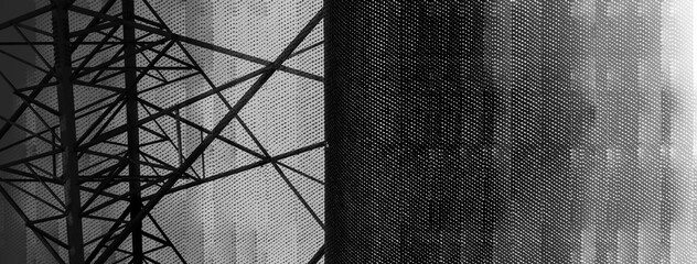 abstract black and white industrial technology banner background