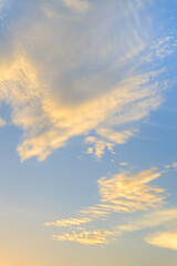 Wall Mural - landscape fantastic sunset or sunrise with rays of light through the sky. beautiful white clouds and