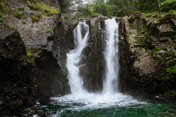  Double waterfall in a forest