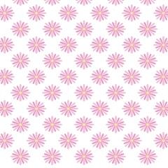 Wall Mural - pink floral pattern on white background