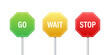 © DG-Studio - Go, wait, and stop traffic signs. Color set. Vector stock illustration.