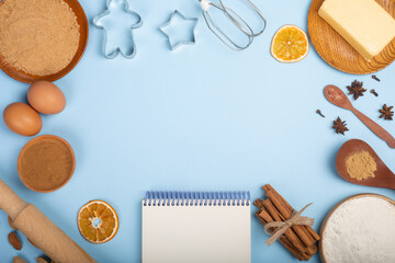 Wall Mural - Christmas cookie cooking background