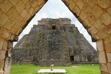 uxmal, mexico, yucatan. monument, pyramid, unesco, buildings, merida, campeche, sky, nature